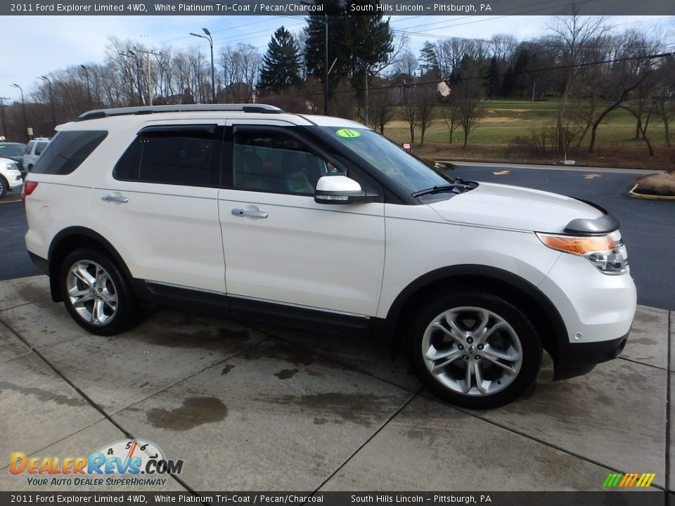 2011 Ford Explorer Limited 4WD White Platinum Tri-Coat / Pecan/Charcoal Photo #6