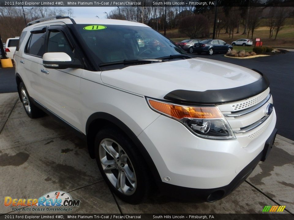 2011 Ford Explorer Limited 4WD White Platinum Tri-Coat / Pecan/Charcoal Photo #7