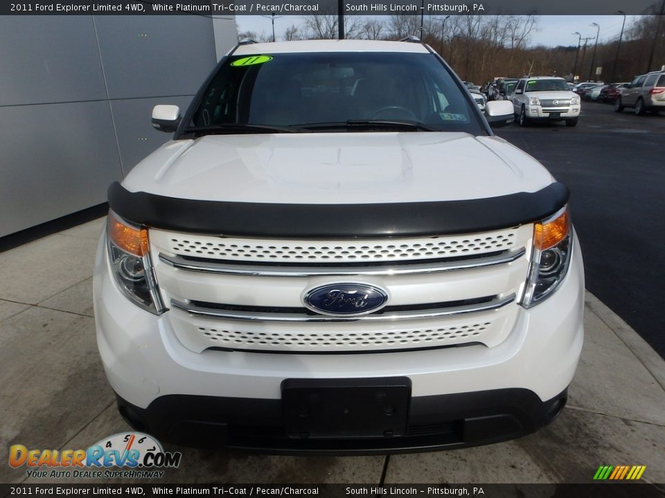 2011 Ford Explorer Limited 4WD White Platinum Tri-Coat / Pecan/Charcoal Photo #8