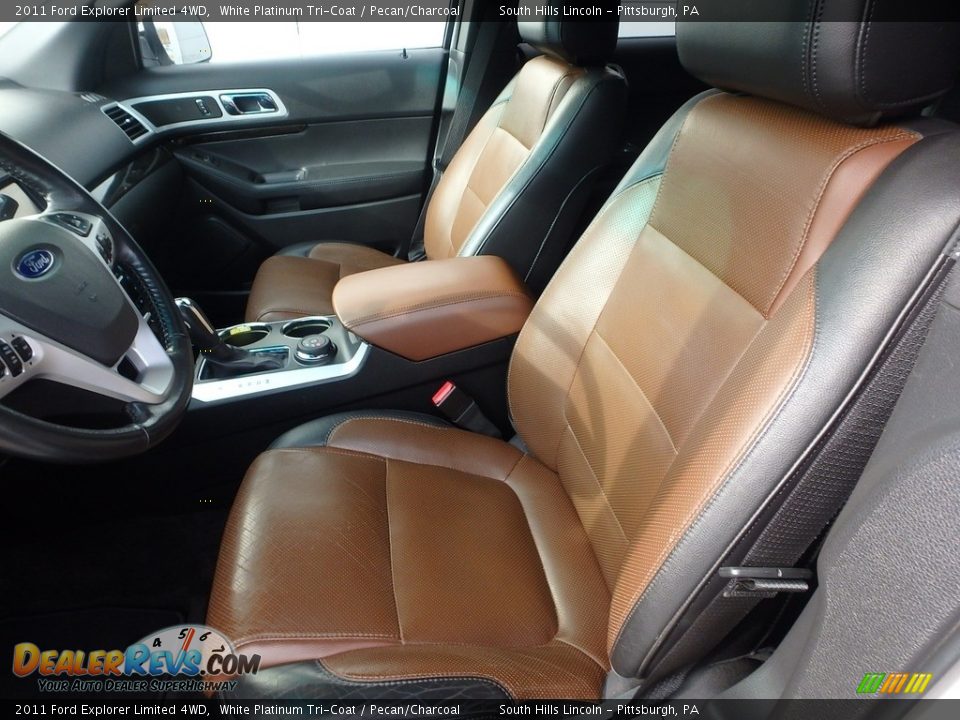 2011 Ford Explorer Limited 4WD White Platinum Tri-Coat / Pecan/Charcoal Photo #15