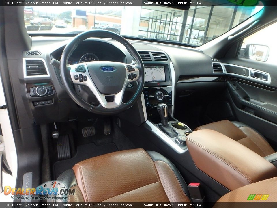 2011 Ford Explorer Limited 4WD White Platinum Tri-Coat / Pecan/Charcoal Photo #18