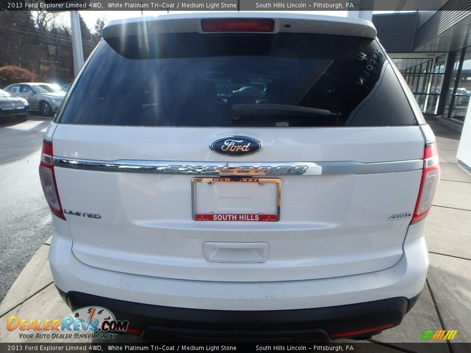 2013 Ford Explorer Limited 4WD White Platinum Tri-Coat / Medium Light Stone Photo #4