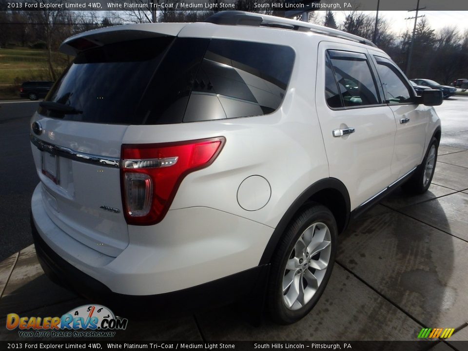 2013 Ford Explorer Limited 4WD White Platinum Tri-Coat / Medium Light Stone Photo #6