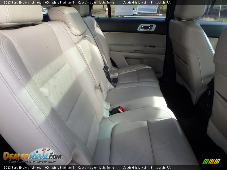 2013 Ford Explorer Limited 4WD White Platinum Tri-Coat / Medium Light Stone Photo #14