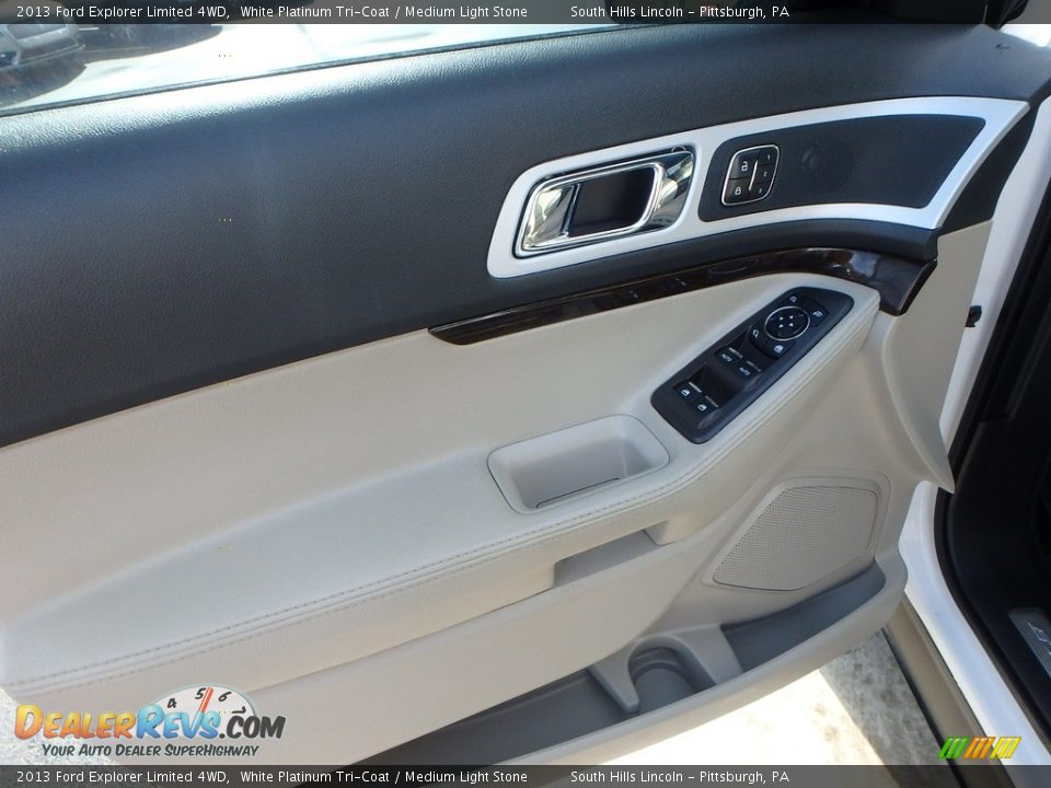 2013 Ford Explorer Limited 4WD White Platinum Tri-Coat / Medium Light Stone Photo #19
