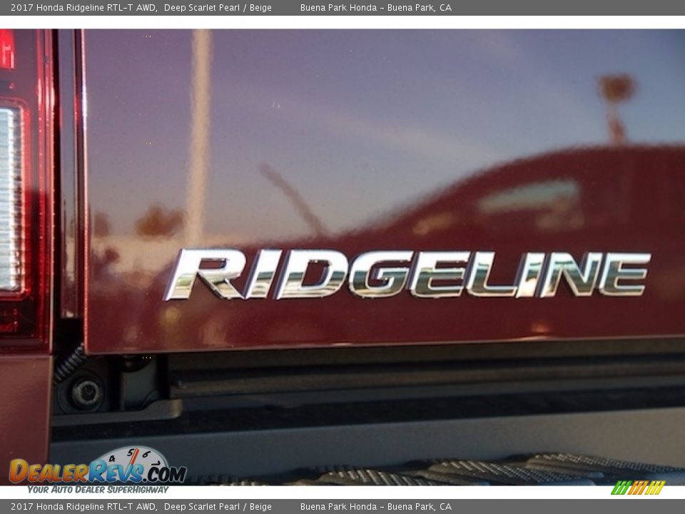 2017 Honda Ridgeline RTL-T AWD Deep Scarlet Pearl / Beige Photo #3