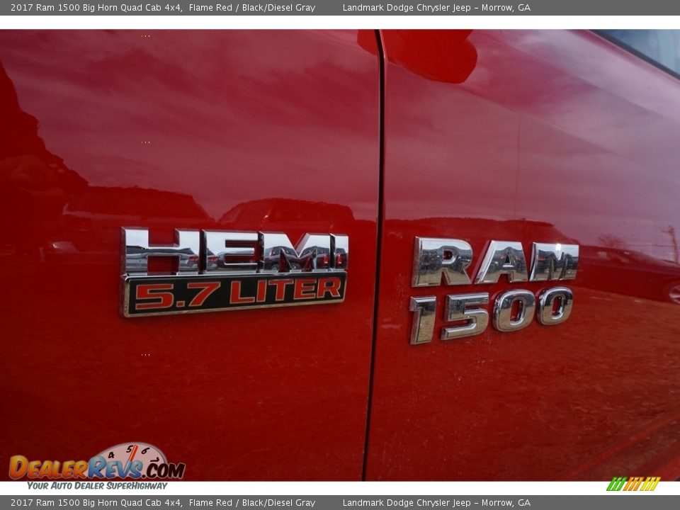 2017 Ram 1500 Big Horn Quad Cab 4x4 Flame Red / Black/Diesel Gray Photo #6