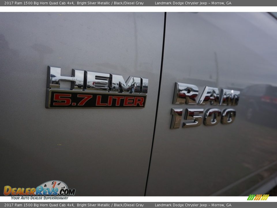 2017 Ram 1500 Big Horn Quad Cab 4x4 Bright Silver Metallic / Black/Diesel Gray Photo #5