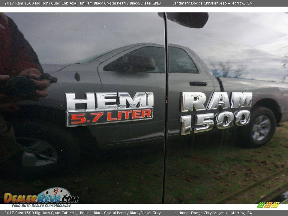 2017 Ram 1500 Big Horn Quad Cab 4x4 Brilliant Black Crystal Pearl / Black/Diesel Gray Photo #6