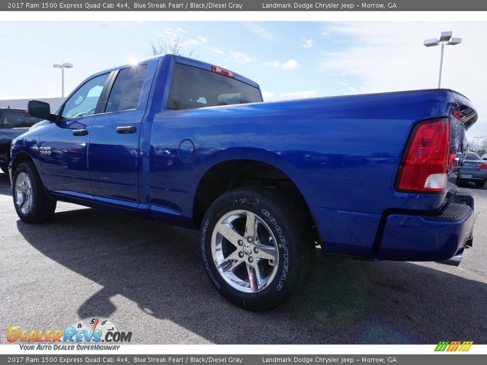2017 Ram 1500 Express Quad Cab 4x4 Blue Streak Pearl / Black/Diesel Gray Photo #2