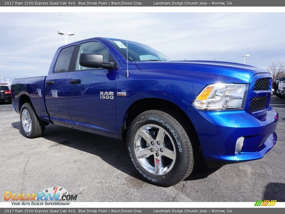 2017 Ram 1500 Express Quad Cab 4x4 Blue Streak Pearl / Black/Diesel Gray Photo #4