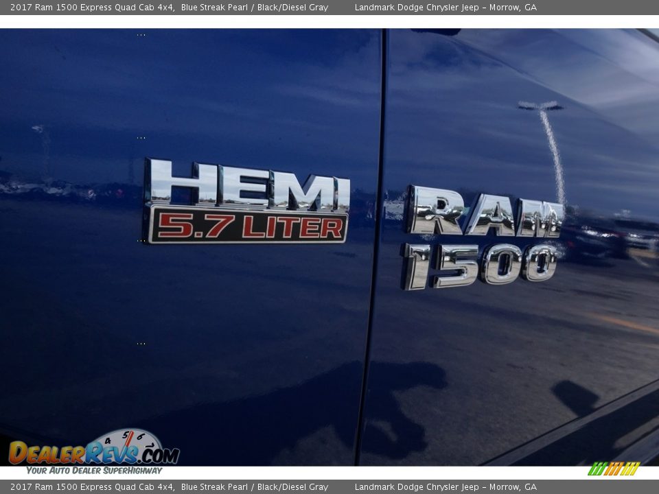 2017 Ram 1500 Express Quad Cab 4x4 Blue Streak Pearl / Black/Diesel Gray Photo #6