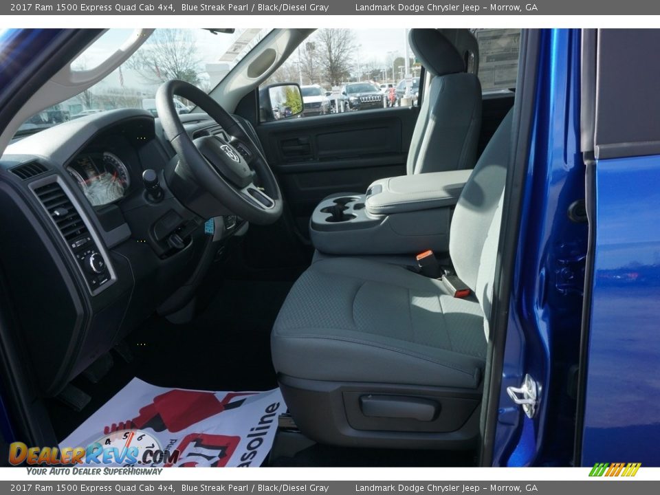 2017 Ram 1500 Express Quad Cab 4x4 Blue Streak Pearl / Black/Diesel Gray Photo #7