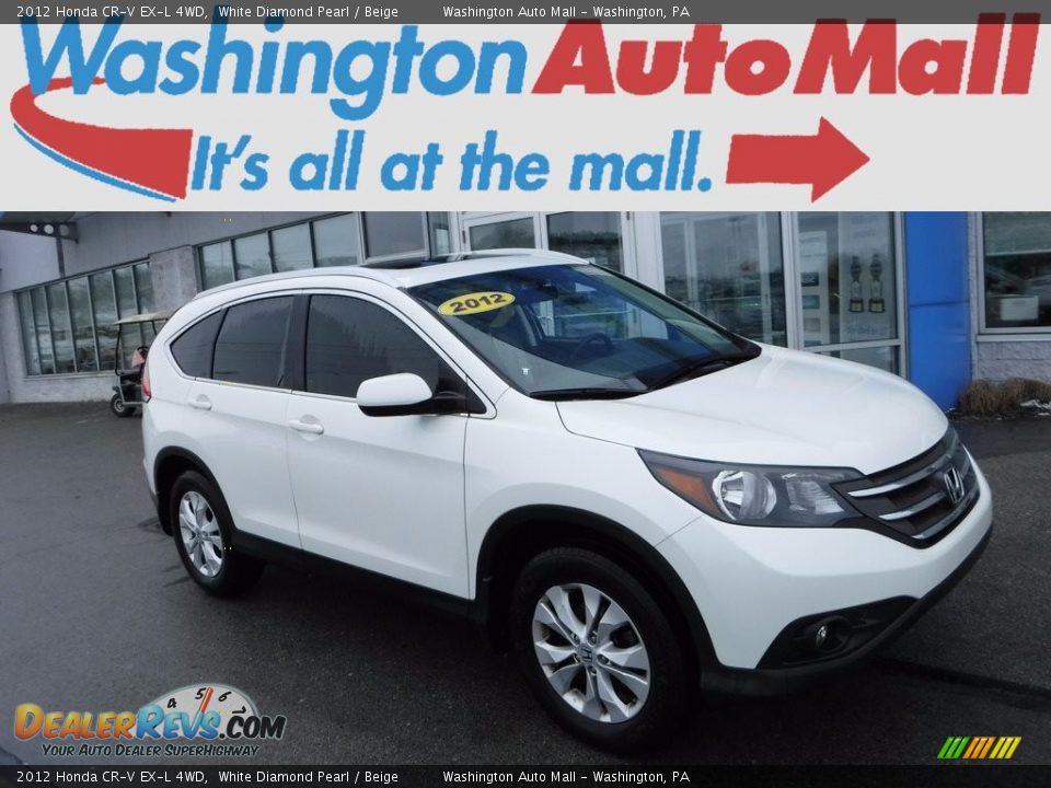 2012 Honda CR-V EX-L 4WD White Diamond Pearl / Beige Photo #1