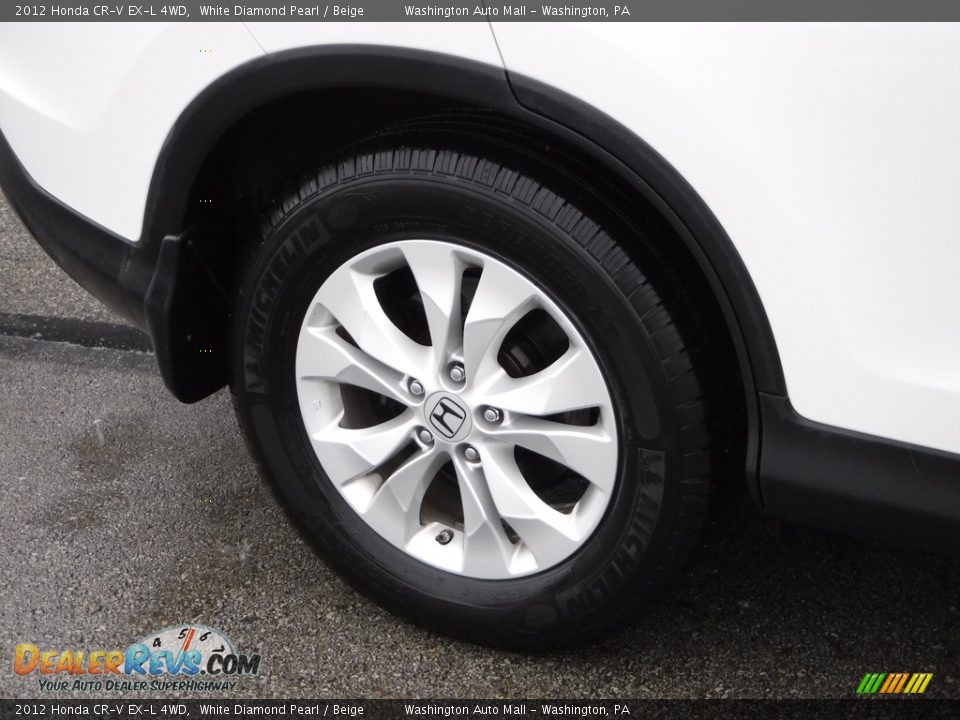 2012 Honda CR-V EX-L 4WD White Diamond Pearl / Beige Photo #3