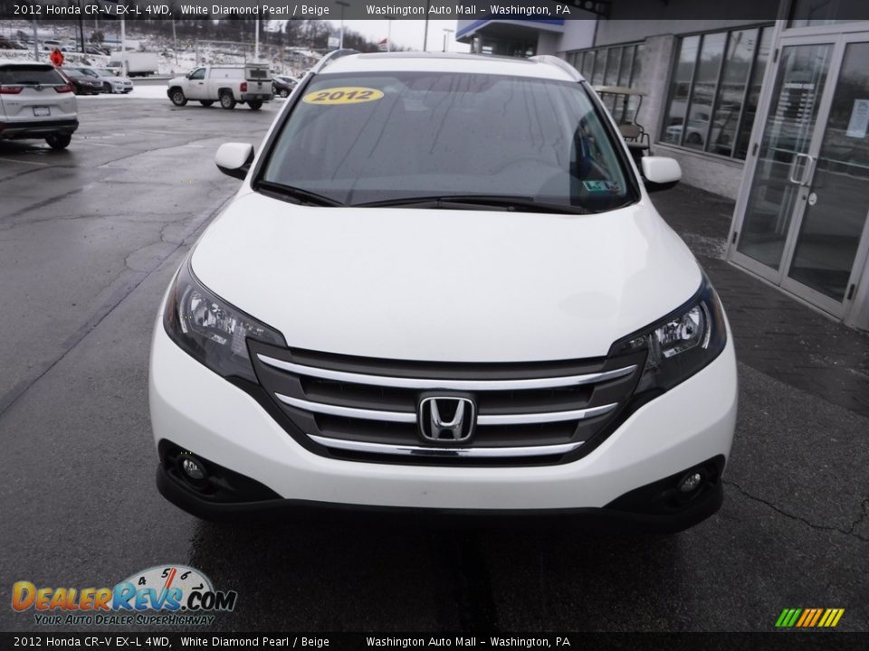 2012 Honda CR-V EX-L 4WD White Diamond Pearl / Beige Photo #5