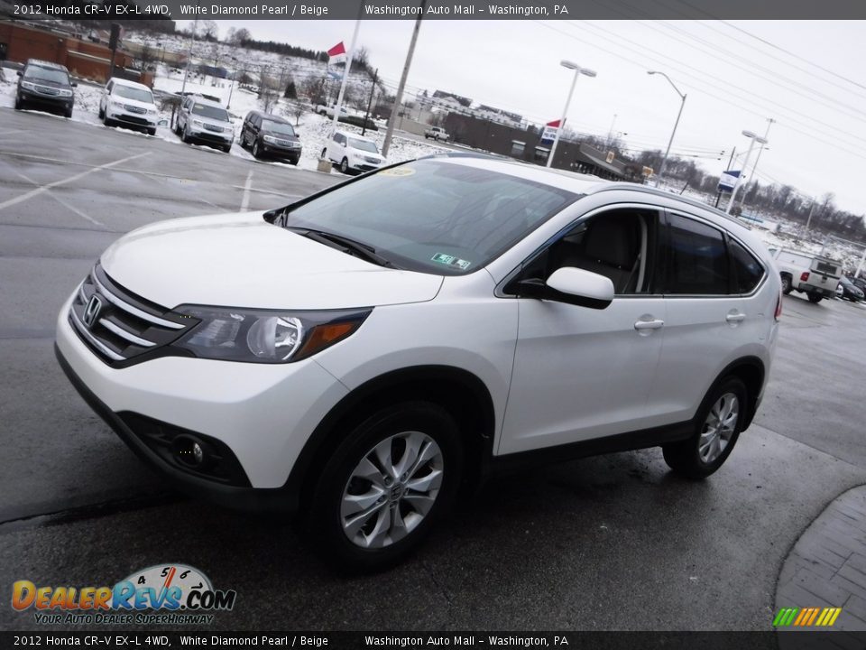 2012 Honda CR-V EX-L 4WD White Diamond Pearl / Beige Photo #6