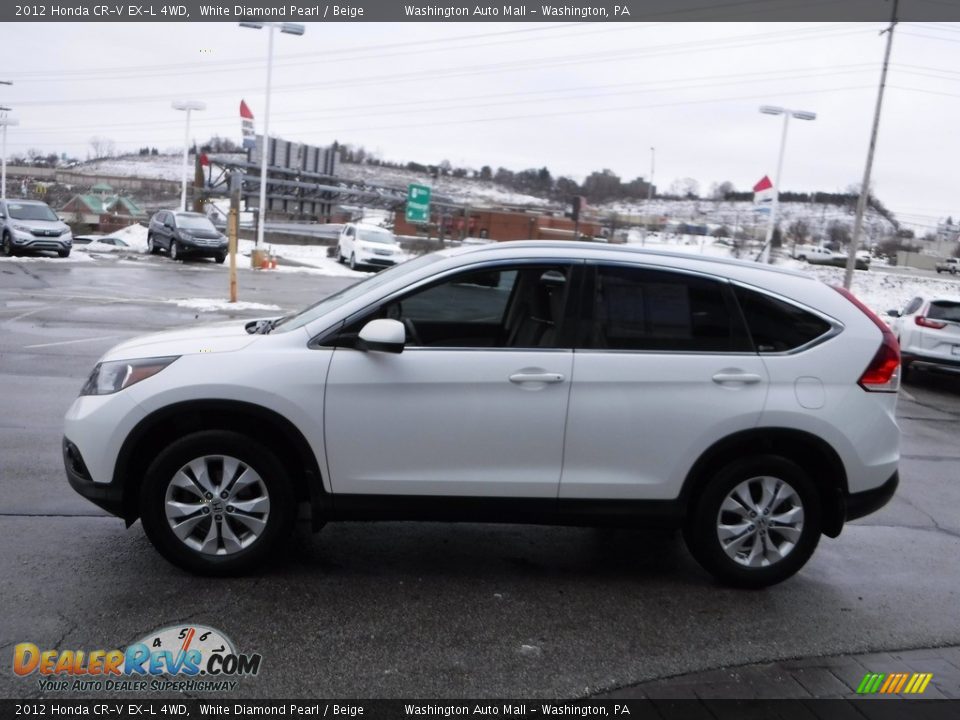 2012 Honda CR-V EX-L 4WD White Diamond Pearl / Beige Photo #7