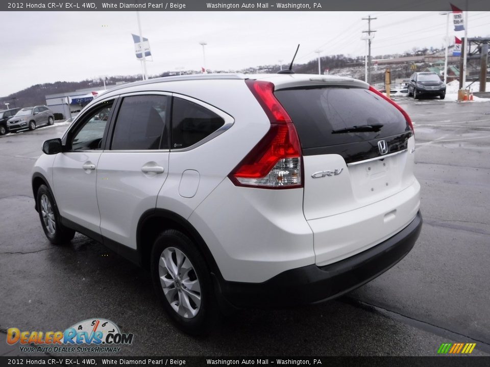 2012 Honda CR-V EX-L 4WD White Diamond Pearl / Beige Photo #8