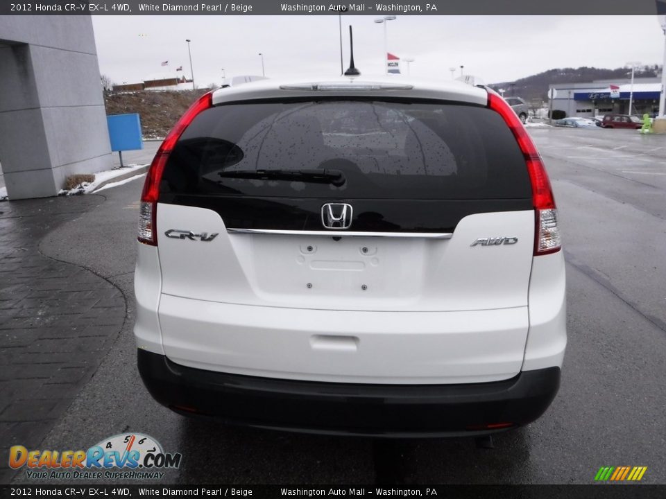 2012 Honda CR-V EX-L 4WD White Diamond Pearl / Beige Photo #9