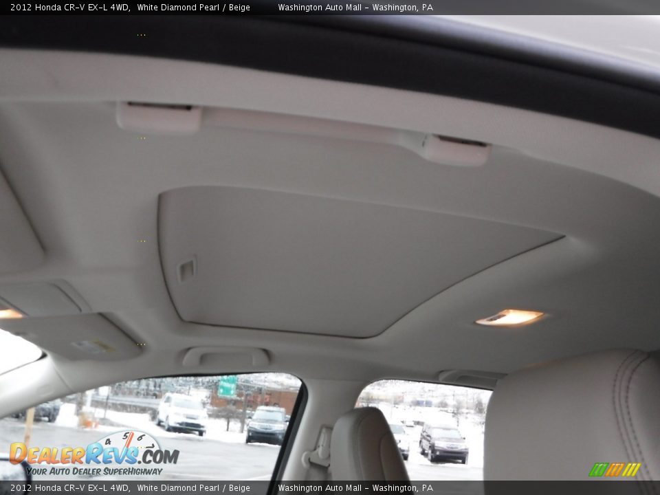 2012 Honda CR-V EX-L 4WD White Diamond Pearl / Beige Photo #12
