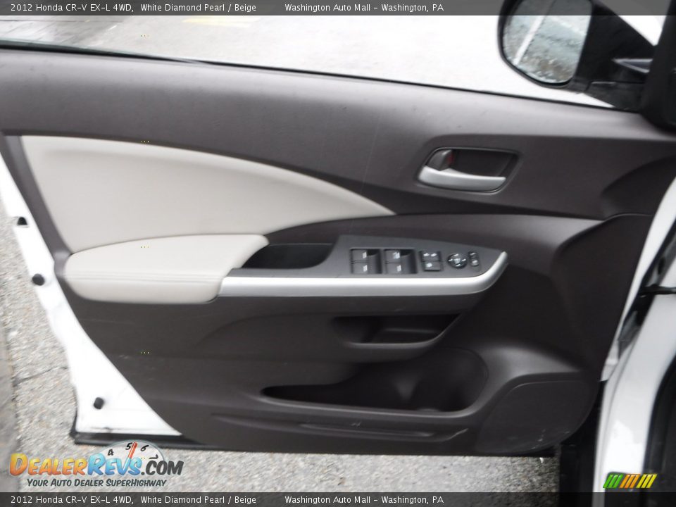 2012 Honda CR-V EX-L 4WD White Diamond Pearl / Beige Photo #13