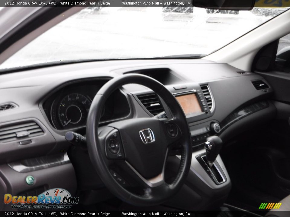 2012 Honda CR-V EX-L 4WD White Diamond Pearl / Beige Photo #14