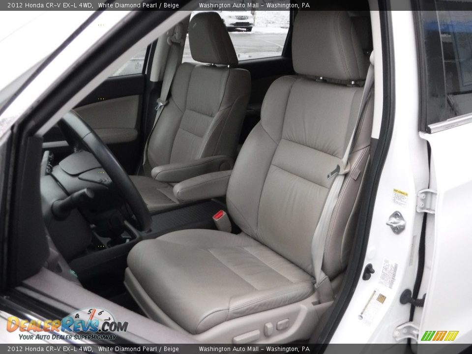 2012 Honda CR-V EX-L 4WD White Diamond Pearl / Beige Photo #15