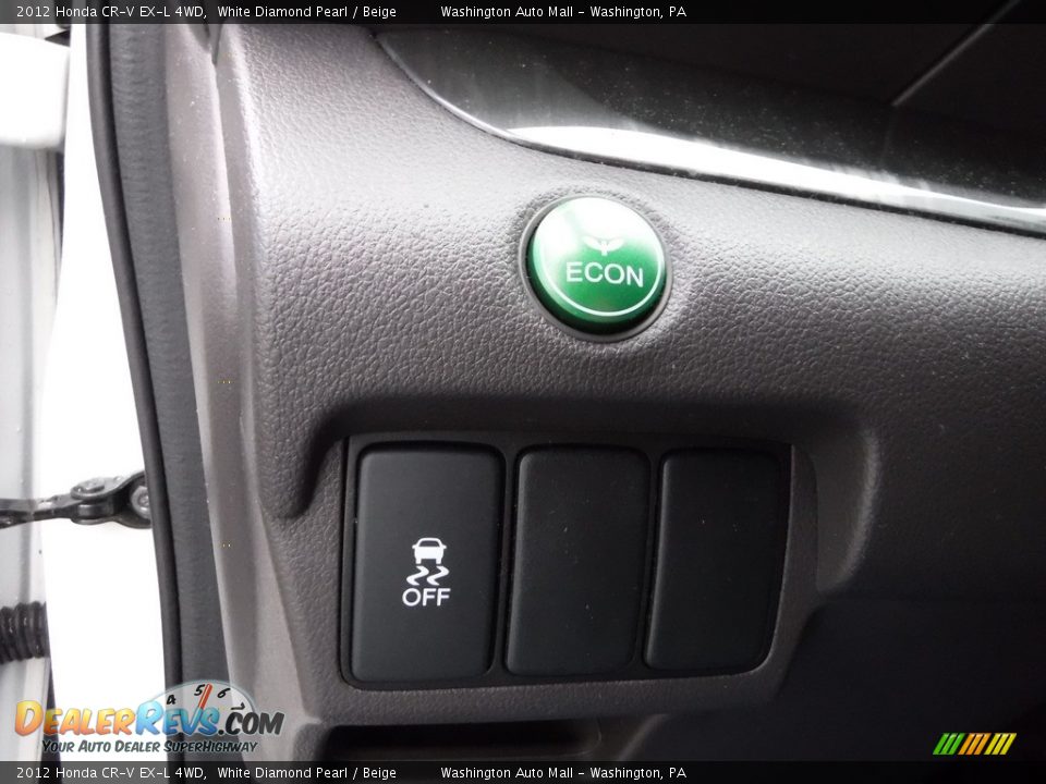 2012 Honda CR-V EX-L 4WD White Diamond Pearl / Beige Photo #17