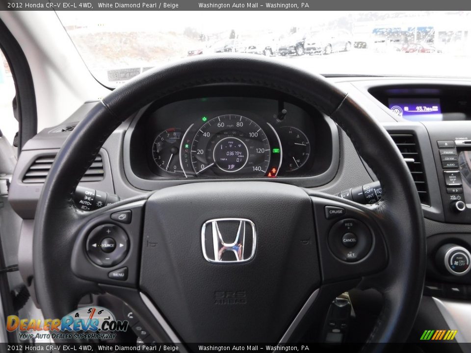 2012 Honda CR-V EX-L 4WD White Diamond Pearl / Beige Photo #21