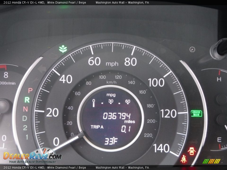 2012 Honda CR-V EX-L 4WD White Diamond Pearl / Beige Photo #27