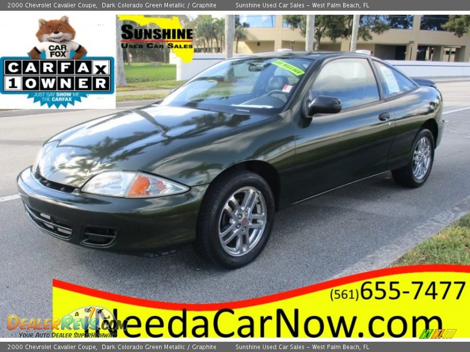 2000 Chevrolet Cavalier Coupe Dark Colorado Green Metallic / Graphite Photo #1