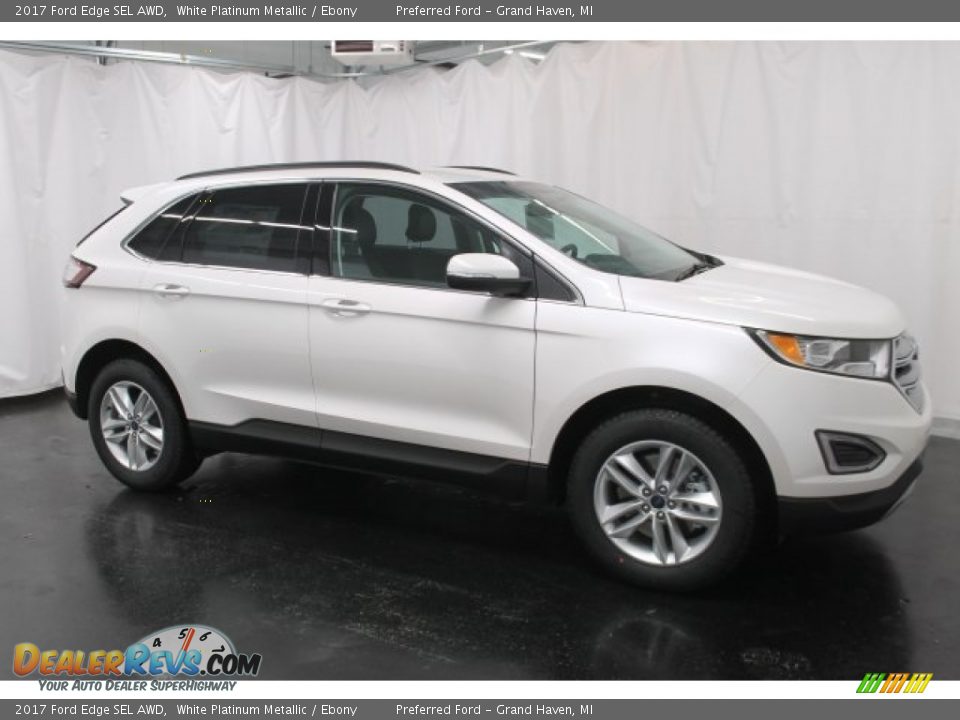 2017 Ford Edge SEL AWD White Platinum Metallic / Ebony Photo #1