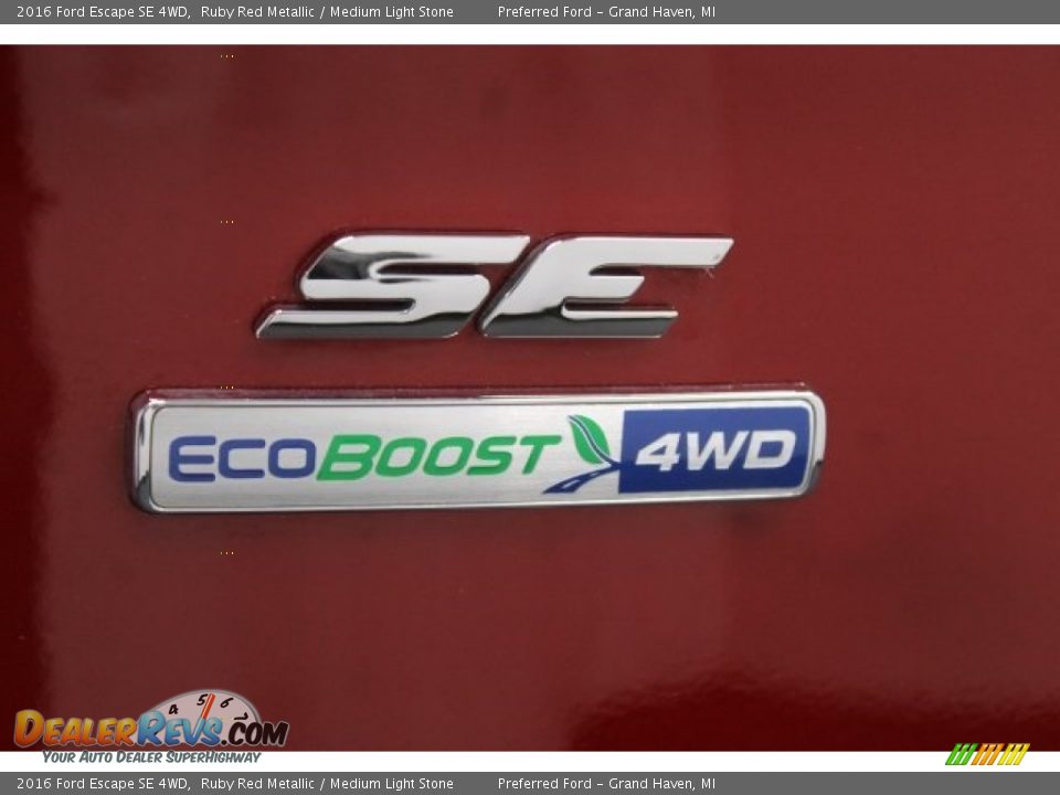 2016 Ford Escape SE 4WD Ruby Red Metallic / Medium Light Stone Photo #28