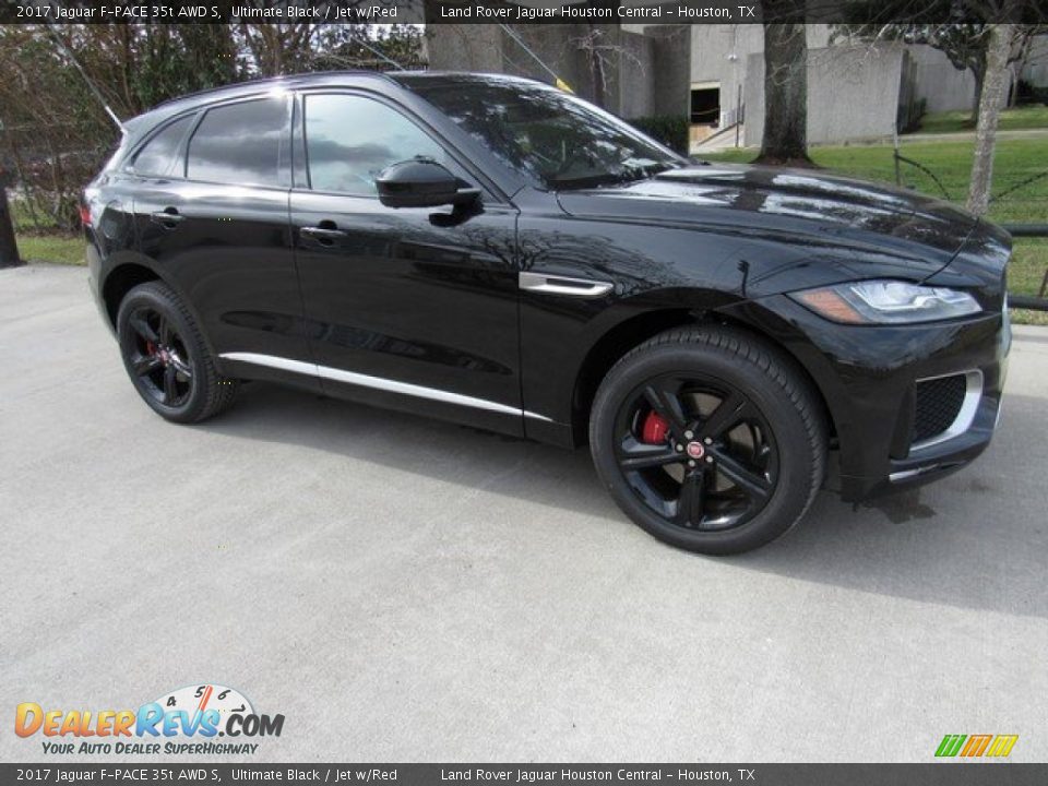 2017 Jaguar F-PACE 35t AWD S Ultimate Black / Jet w/Red Photo #1