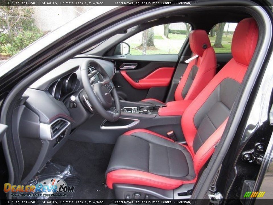 Jet w/Red Interior - 2017 Jaguar F-PACE 35t AWD S Photo #3