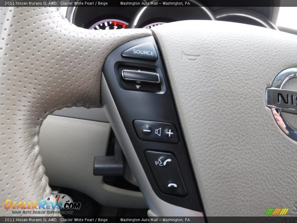 2011 Nissan Murano SL AWD Glacier White Pearl / Beige Photo #24