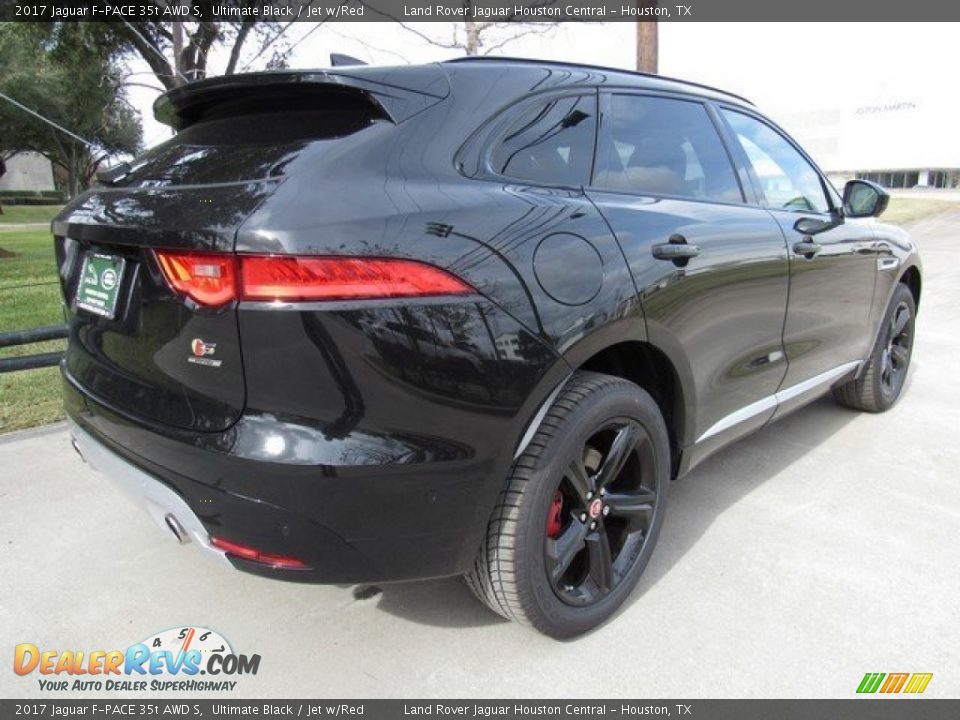 2017 Jaguar F-PACE 35t AWD S Ultimate Black / Jet w/Red Photo #7
