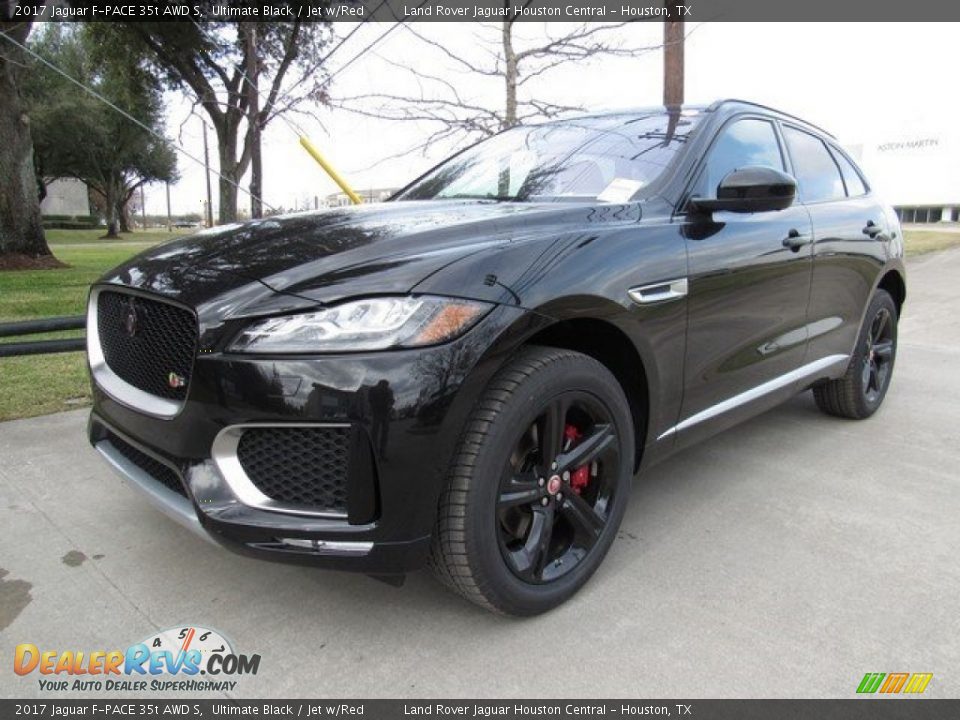 2017 Jaguar F-PACE 35t AWD S Ultimate Black / Jet w/Red Photo #10