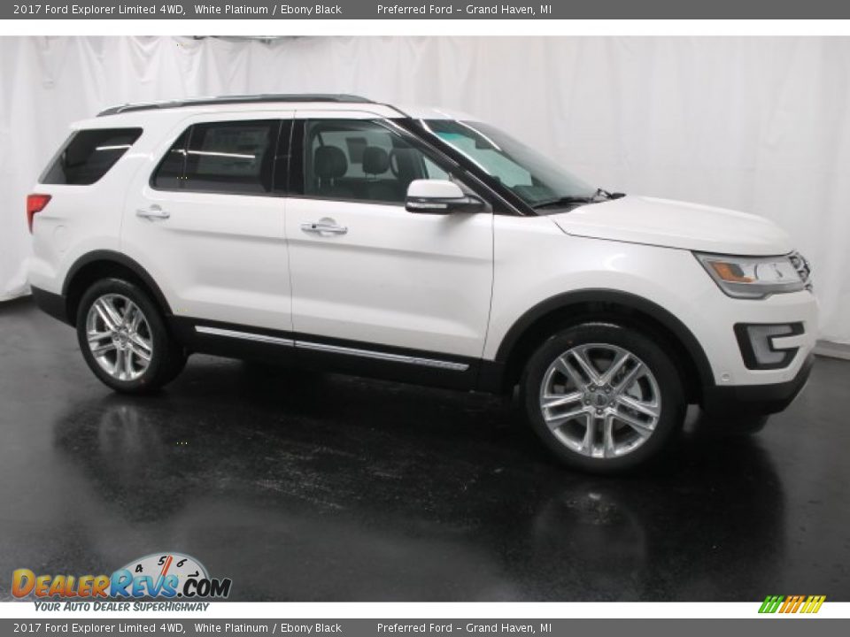 2017 Ford Explorer Limited 4WD White Platinum / Ebony Black Photo #1