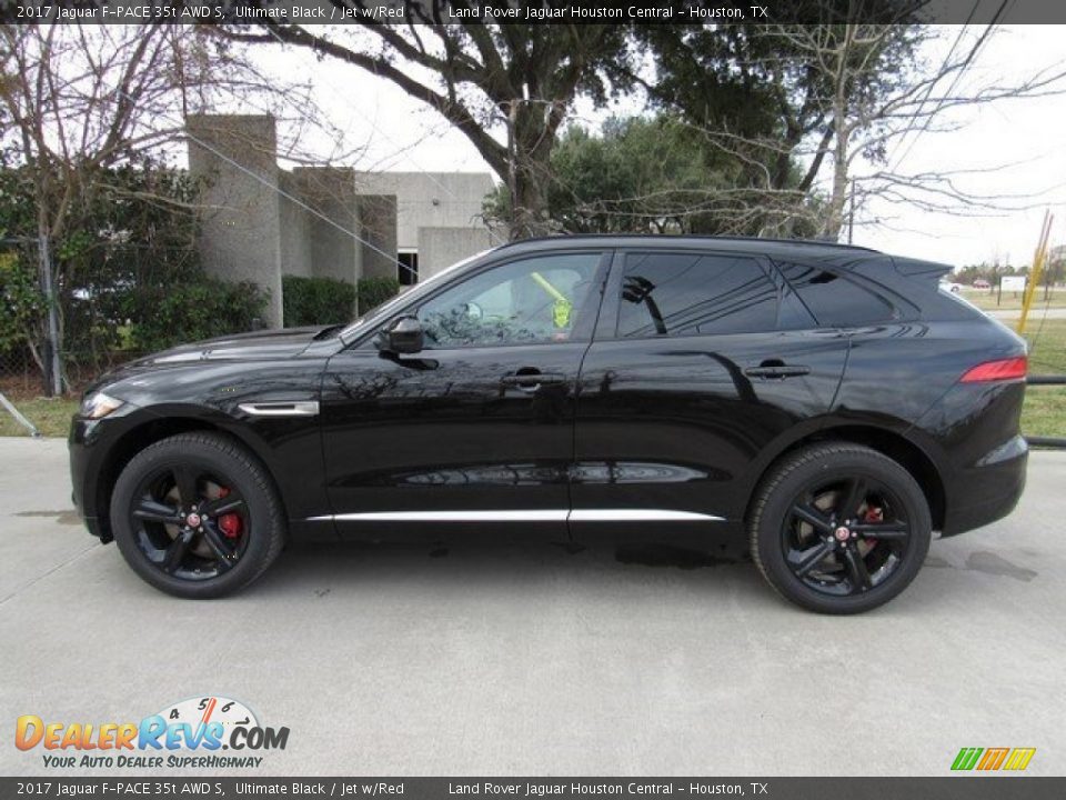 2017 Jaguar F-PACE 35t AWD S Ultimate Black / Jet w/Red Photo #11
