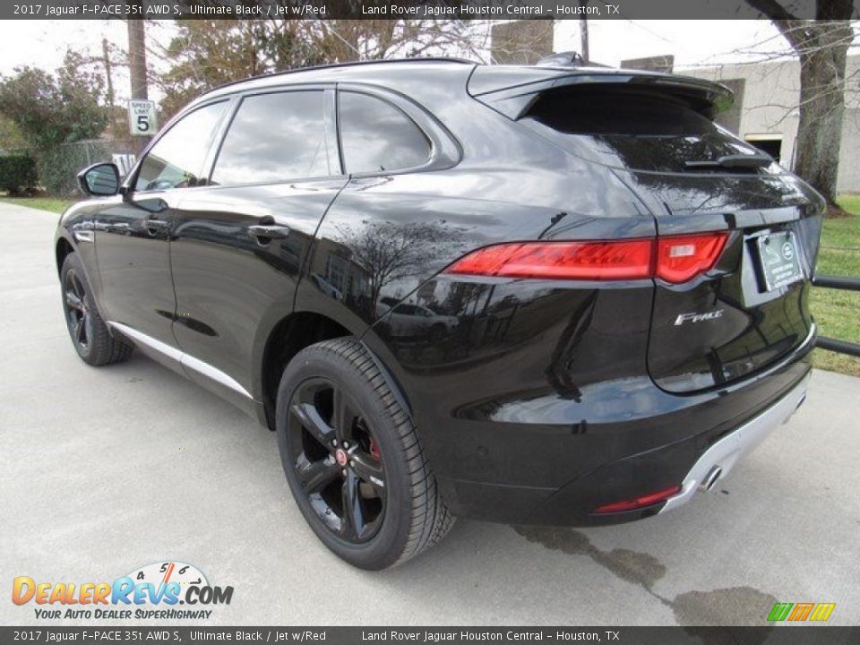 2017 Jaguar F-PACE 35t AWD S Ultimate Black / Jet w/Red Photo #12