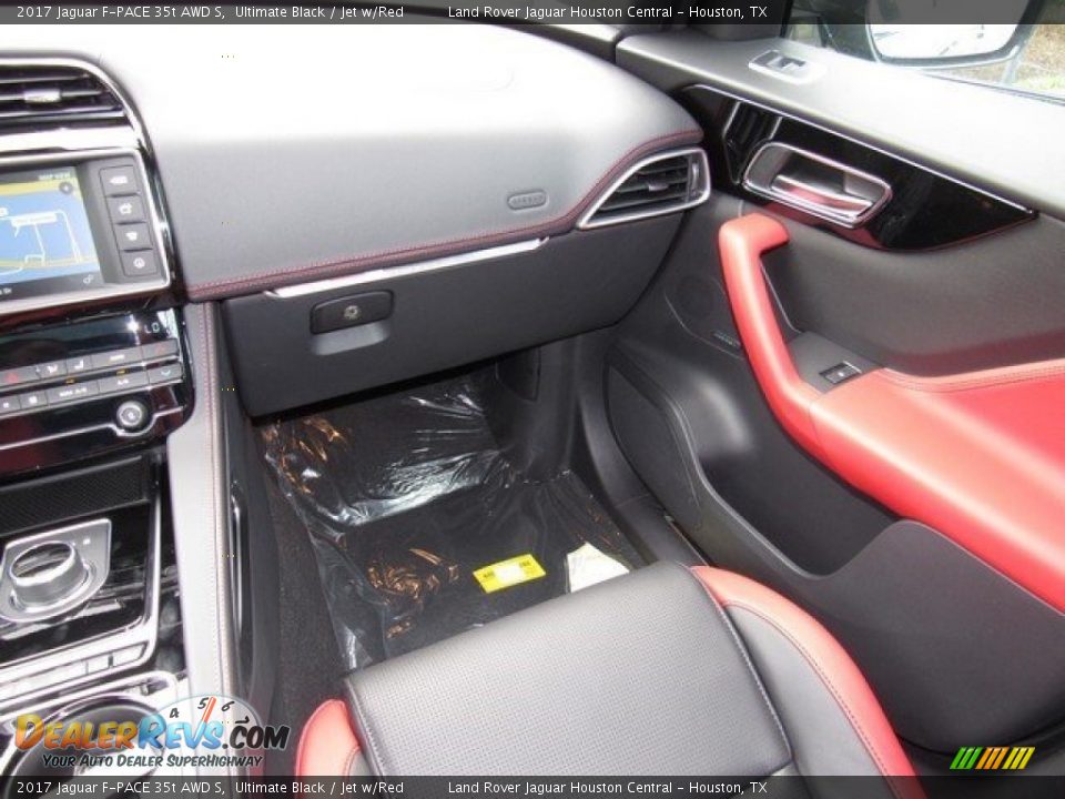 2017 Jaguar F-PACE 35t AWD S Ultimate Black / Jet w/Red Photo #14
