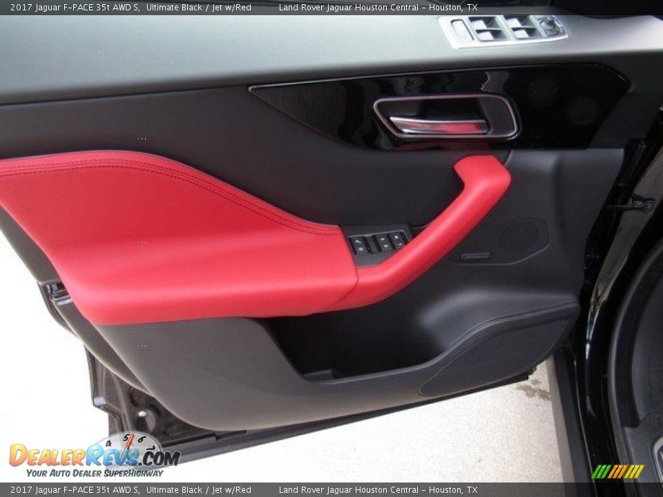 2017 Jaguar F-PACE 35t AWD S Ultimate Black / Jet w/Red Photo #18