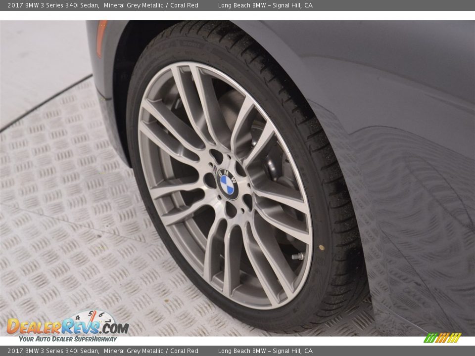 2017 BMW 3 Series 340i Sedan Mineral Grey Metallic / Coral Red Photo #6