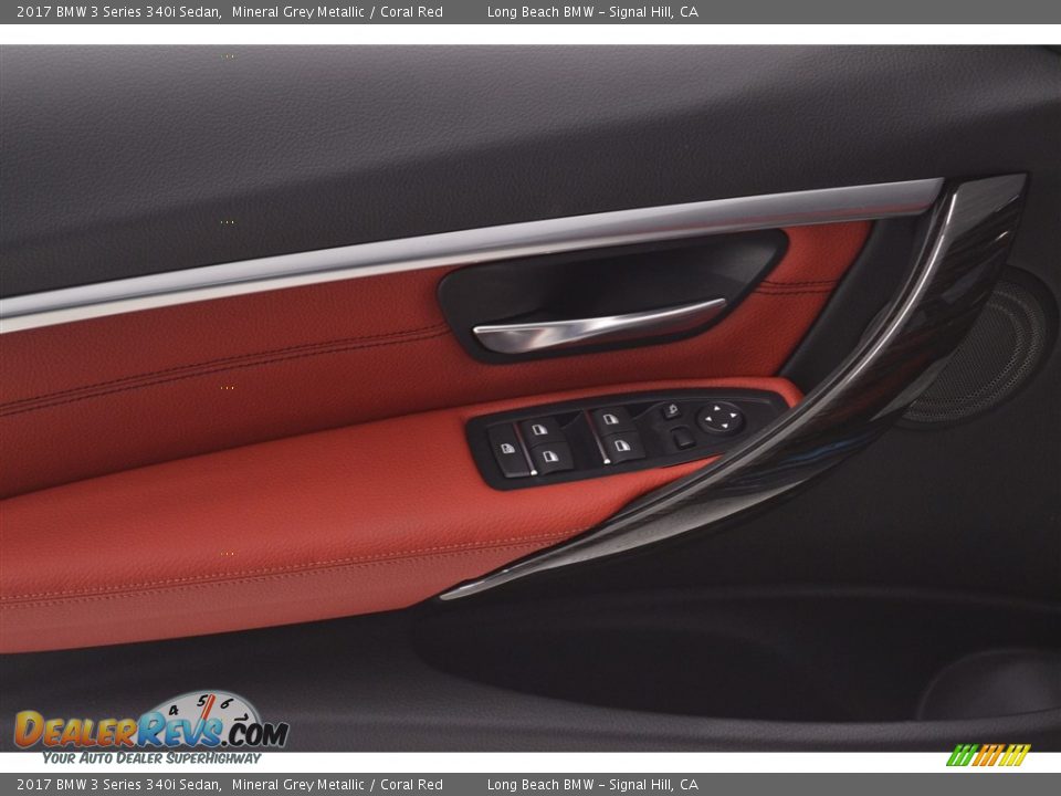 2017 BMW 3 Series 340i Sedan Mineral Grey Metallic / Coral Red Photo #11