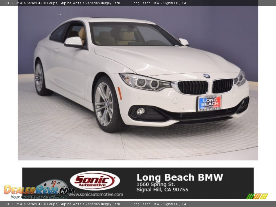 2017 BMW 4 Series 430i Coupe Alpine White / Venetian Beige/Black Photo #1