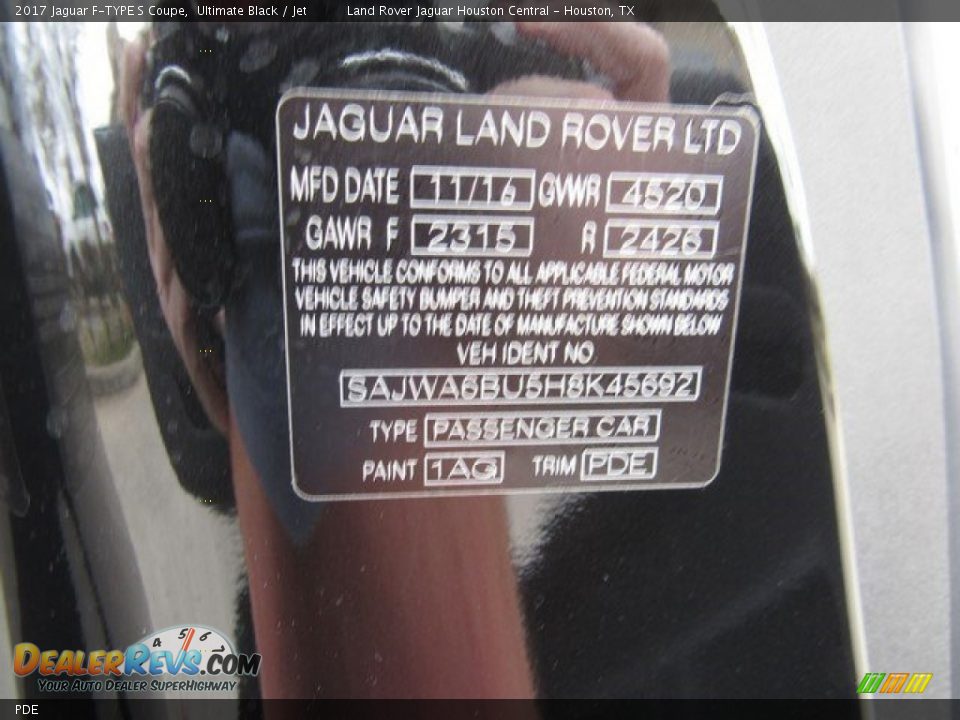 Jaguar Color Code PDE Ultimate Black