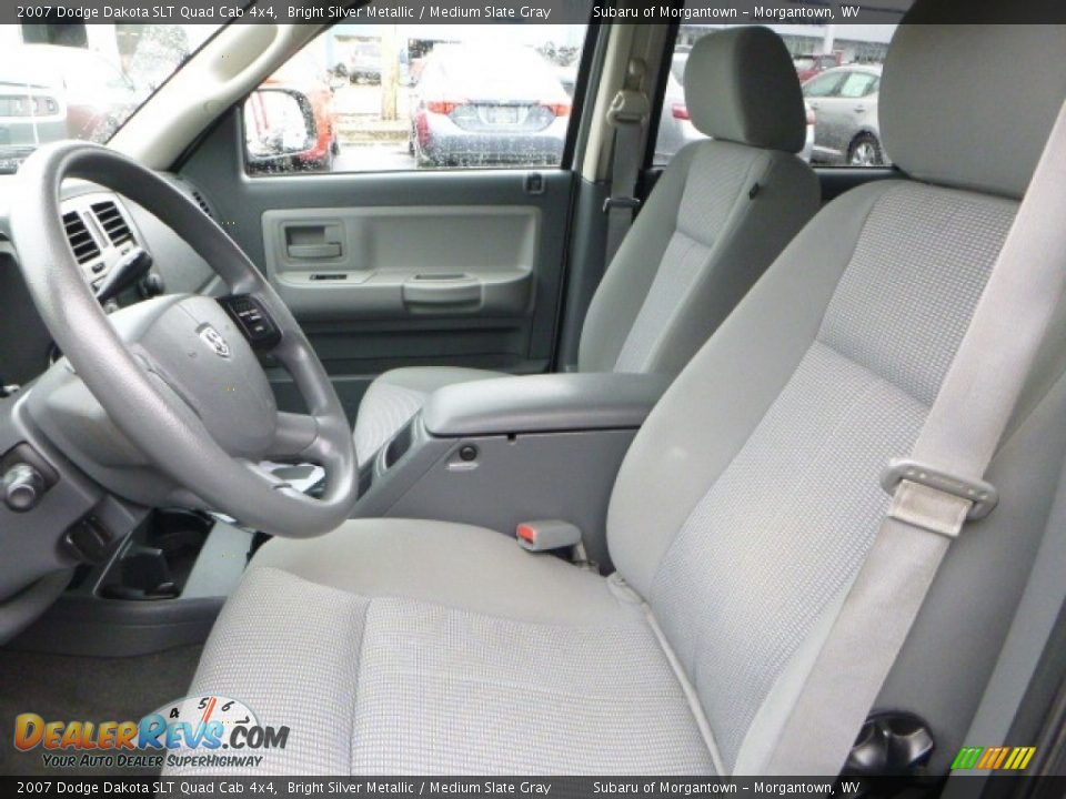 2007 Dodge Dakota SLT Quad Cab 4x4 Bright Silver Metallic / Medium Slate Gray Photo #13