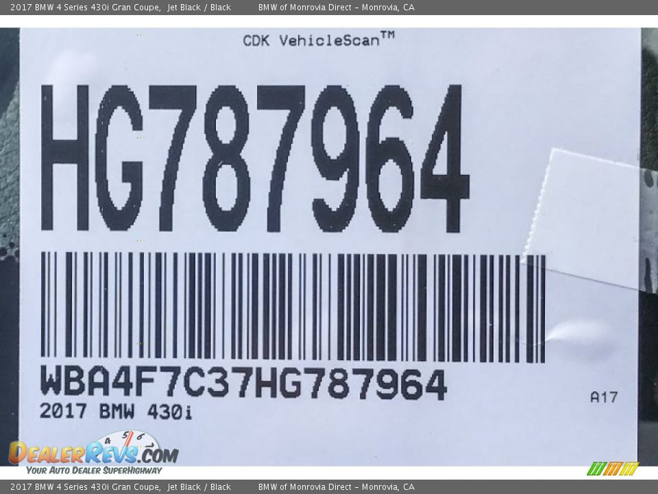 2017 BMW 4 Series 430i Gran Coupe Jet Black / Black Photo #11